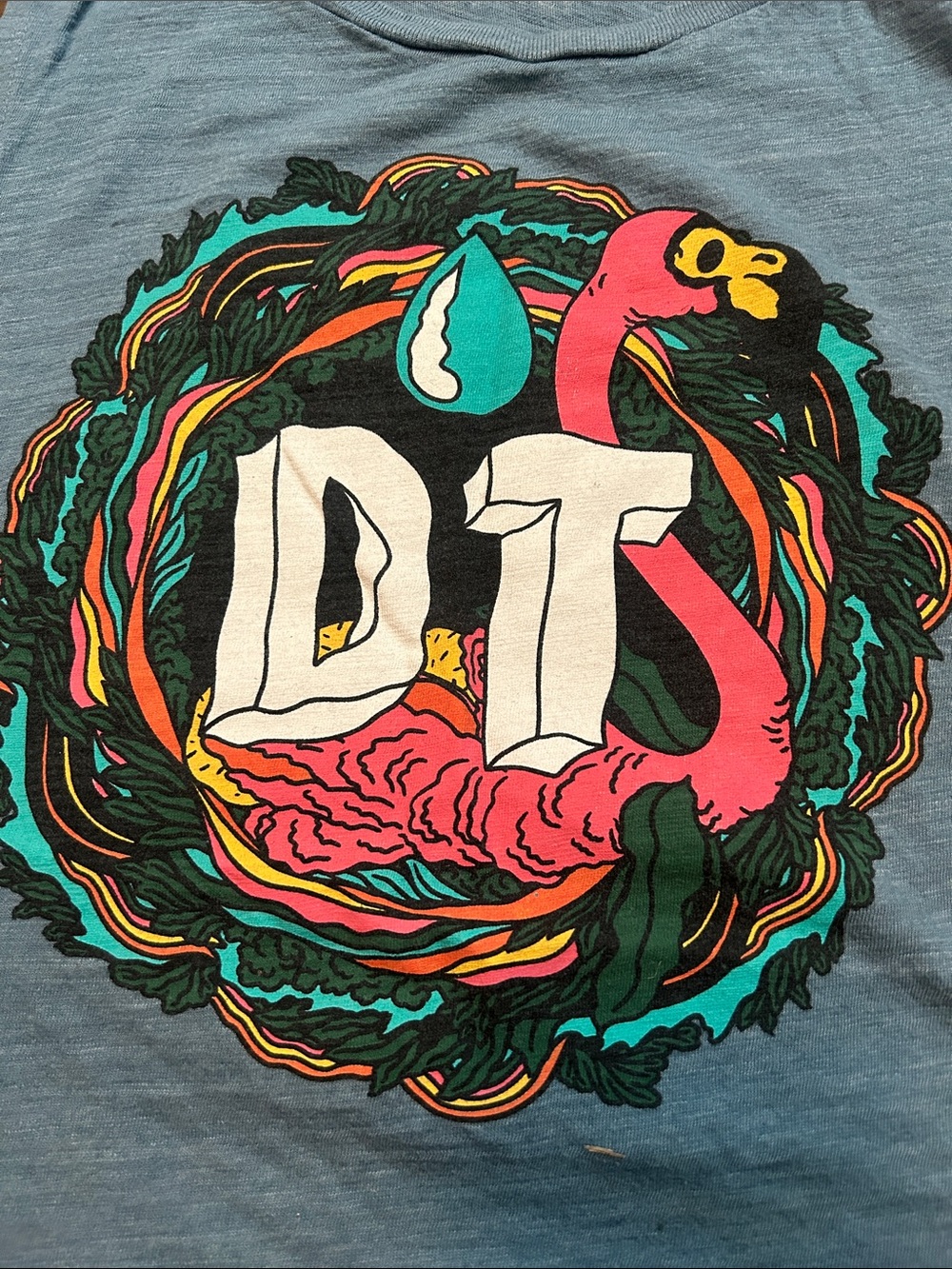 Graphic Sleeveless Tank Top with Colorful DT Flamingo